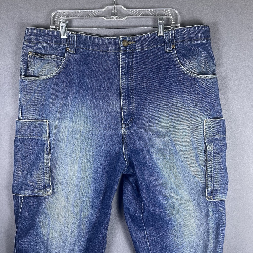 MAC Sport Y2K Jeans Denim Oversized Wide Leg Retro Cargo 90's Hip Hop-Size 40x30